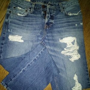 Hollister destressed button fly jeans